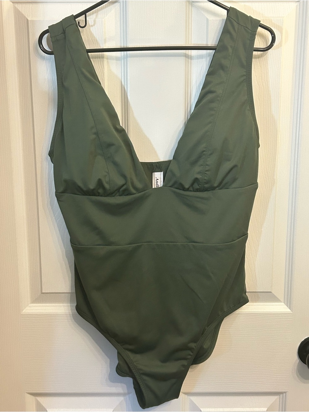 Andie Swim Plunge One-Piece Swimsuit Palm Green Size 1X